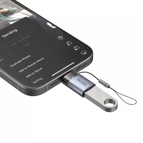 OT-7390 Mcdodo OTG Adapter - USB to Lightning, Alumínium Ötvözet, T-6921002673907 3 kép