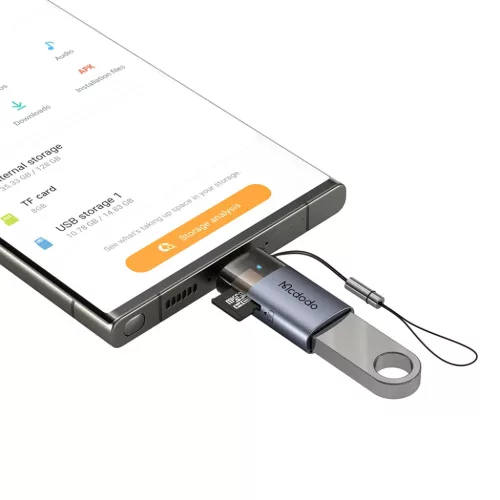 OTG Adapter 2in1 Mcdodo (OT-7600) - USB to USB-C, Beépített Kártyao-6921002676007 4 kép