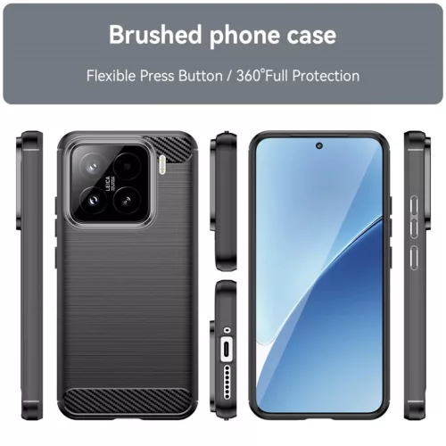 Xiaomi 15T Fekete Techsuit - Carbon Silicone tok-5949419332348 3 kép