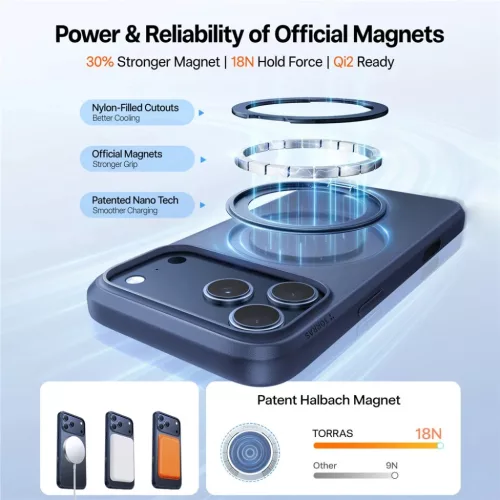 iPhone 17 Pro Max Torras Ostand Pro MagSafe Series - Tengerészkék to-6938075662257 4 kép