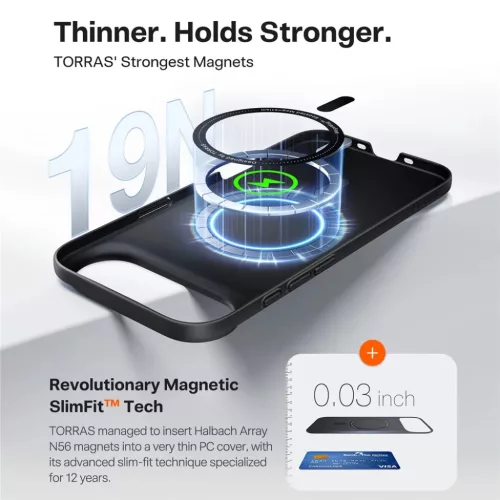 iPhone 17 Air Fekete Torras - SlimFit MagSafe széria tok-6938075646547 3 kép