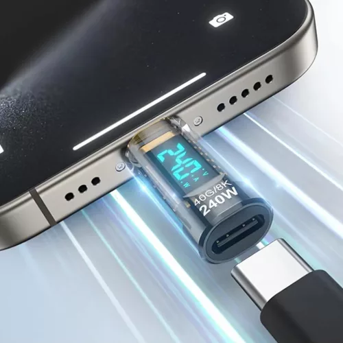 Adapter USB-C Techsuit - DataBoost (A23), LED Digital Display, 40Gbps,-5949419332591 3 kép
