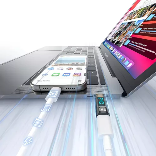 Adapter USB-C Techsuit - DataBoost (A23), LED Digital Display, 40Gbps,-5949419332591 4 kép