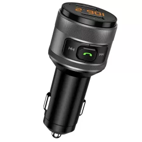   FM Transmitter Techsuit VoltTune (MFM1) - Dual-USB, QC3.0, MP3 Lejátszó Funkció, Bluetooth - Fekete