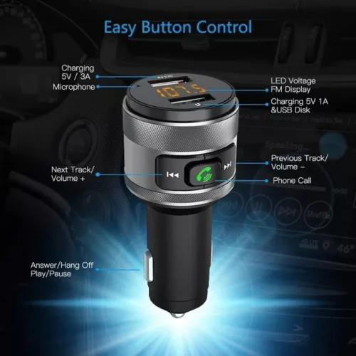 FM Transmitter Techsuit VoltTune (MFM1) - Dual-USB, QC3.0, MP3 Lejáts-5949419332577 6 kép