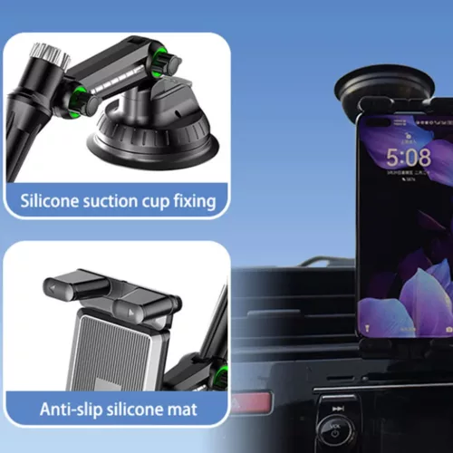 Tablet/Telefon Techsuit Car Holder TabbyX (ST1), Rugalmas, 360°-ban �-5949419333376 5 kép