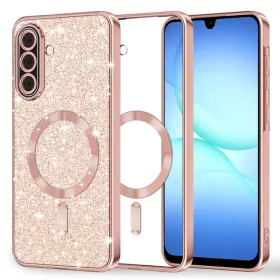   Samsung Galaxy A17 5G Rose Gold Techsuit - Luxury Glitter MagSafe tok