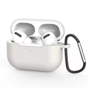   AirPods Pro 3 Világosszürke Techsuit Szilikon Tok - Sima Ultrathin Anyag tok