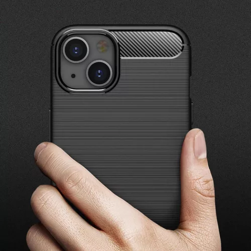 iPhone 13 - Techsuit - Szénszálas Szilikon - Fekete tok-5949419041653 3 kép