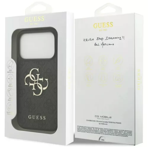 iPhone 17 Pro Max Fekete Guess Hardcase 4G Big Logo (GUHCP17X4GMGGR) t-3666339491512 7 kép