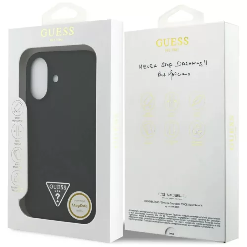 iPhone 17 Fekete Guess - Silicone Triangle Logo MagSafe (GUHMP17SSCTRL-3666339517113 7 kép