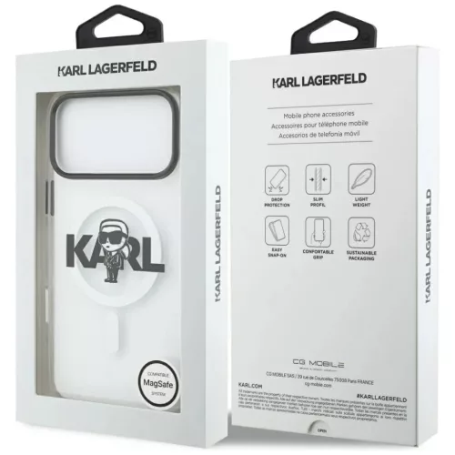 iPhone 17 Pro Max Átlátszó Karl Lagerfeld - IML MagSafe Sketch Logo-3666339504588 7 kép