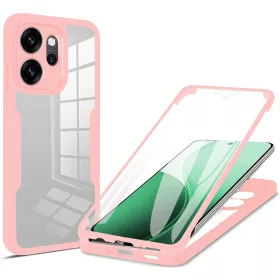   Oppo Reno14 F Rózsaszín Techsuit - ColorVerse 360 Series + Képernyővédő tok