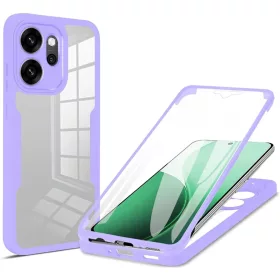   Oppo Reno14 F Lila Techsuit - ColorVerse 360 Series + Képernyővédő tok