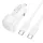 Borofone Autós Töltő Cloud (BZ34A) Type-C kábellel, Egyszeres Type-C Port, PD20W, ABS, DC 12-24V-hoz - Fehér