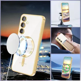 Samsung Galaxy A07 4G Silver Techsuit - Luxury Crystal MagSafe tok-5949419335691 2 kép