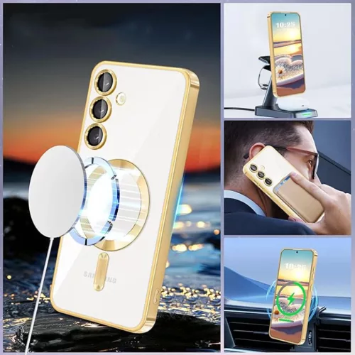 Samsung Galaxy A07 4G Silver Techsuit - Luxury Crystal MagSafe tok-5949419335691 2 kép