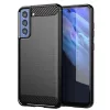  Samsung Galaxy S21 FE Fekete Techsuit Karbon Szilikon tok