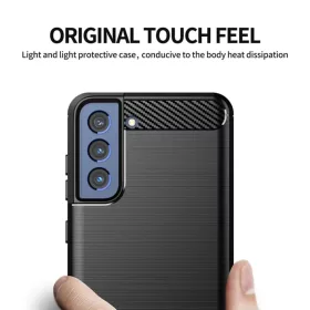  Techsuit - Karbon Szilikon - Samsung Galaxy S21 FE - Fekete tok-5949419041172 2 kép
