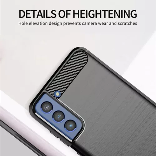  Techsuit - Karbon Szilikon - Samsung Galaxy S21 FE - Fekete tok-5949419041172 3 kép