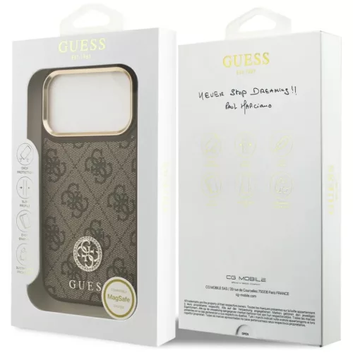  iPhone 17 Pro Barna Guess Hardcase 4G (GUHMP17LP4GRMDEW) tok-3666339529284 7 kép