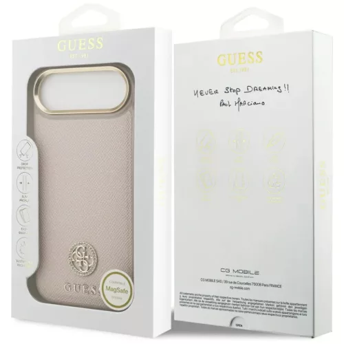 iPhone 17 Air Guess - Grained Strass Logo MagSafe (GUHMP17MPGCRMDEP) --3666339530235 7 kép