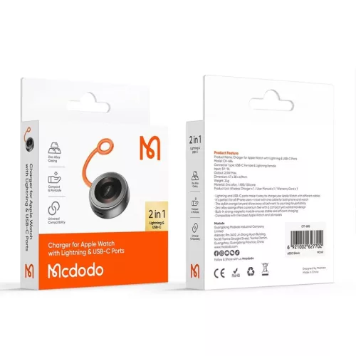 Apple Watch Fekete Mcdodo - Vezeték nélküli töltő (CH-6840), Kett-6921002668408 7 kép