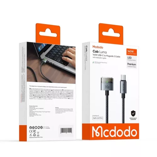 USB-C to MagSafe 3 Mcdodo Magnetic Cable (CA-2071), 140W, LED kijelző-6921002620703 7 kép
