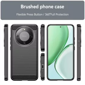Honor Magic8 Lite Fekete Techsuit Carbon Silicone tok-5949419339729 2 kép
