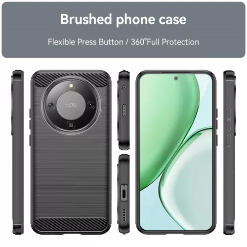 Honor Magic8 Lite Fekete Techsuit Carbon Silicone tok-5949419339729 2 kép