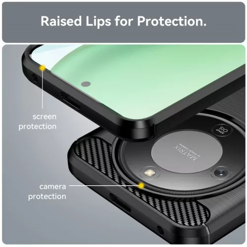 Honor Magic8 Lite Fekete Techsuit Carbon Silicone tok-5949419339729 6 kép