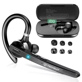   Bluetooth Headset Techsuit TalkZen (G9) - HandsFree, Bluetooth 5.1, Dual Noise Cancelling Microphone, 500mAh, 72 óra - Fekete.