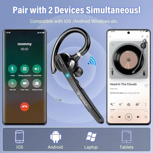 Bluetooth Headset Techsuit TalkZen (G9) - HandsFree, Bluetooth 5.1, Du-5949419340114 5 kép