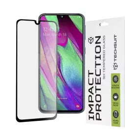    Techsuit - 111D Teljes Borítású / Teljes Ragasztású Üveg - Samsung Galaxy A40 - Fekete üvegfólia