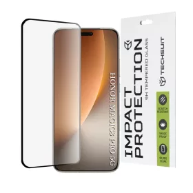   Honor Magic8 Pro Techsuit - 111D Teljes Borítás / Teljes Ragasztás Üveg / 3D Ívelt Képernyő - Fekete üvegfólia