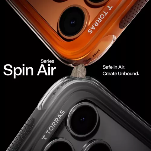iPhone 17 Pro Torras Ostand Spin Air Series Shadow Black tok-6938075680145 2 kép