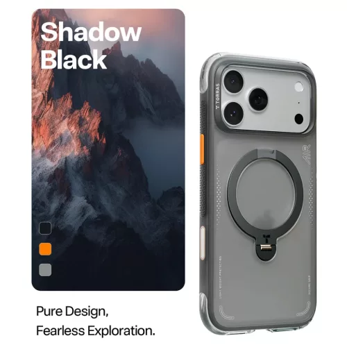 iPhone 17 Pro Torras Ostand Spin Air Series Shadow Black tok-6938075680145 3 kép