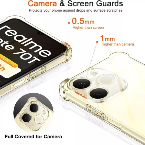  Realme Note 70T Techsuit - Shockproof Clear Silicone - Átlátszó to-5949419344402 5 kép