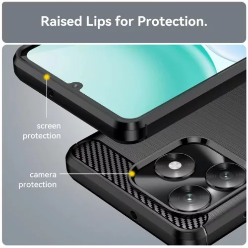 Honor X5c Plus Techsuit - Carbon Silicone fekete tok-5949419344884 4 kép