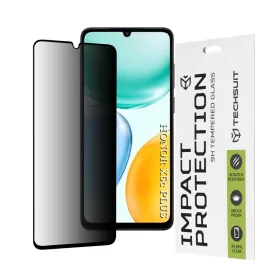   Honor X5c Plus Techsuit - 111D Privacy Full Glue - Fekete üvegfólia