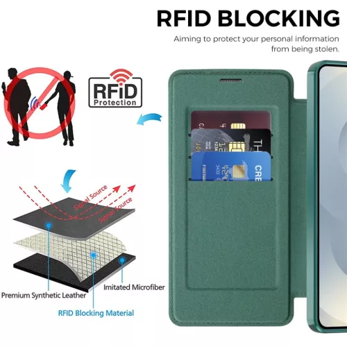  Samsung Galaxy S26 Zöld Techsuit SmartMag fliptok-5949419345980 3 kép