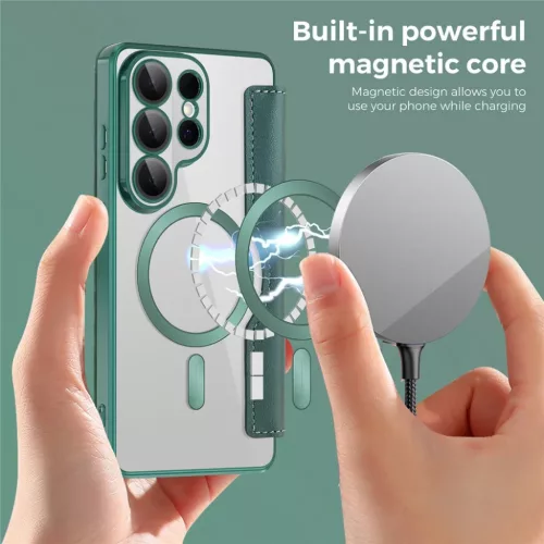  Samsung Galaxy S26 Ultra Zöld Techsuit SmartMag Fliptok-5949419345904 7 kép