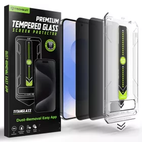   Samsung Galaxy S26 Techsuit - [Fingerprint Unlock Compatible] TitanGlass CrystalHD (2 pack) - Privacy üvegfólia