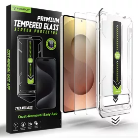   Samsung Galaxy S26 Ultra Techsuit TitanGlass CrystalHD (2 pack) ujjlenyomat feloldás kompatibilis - Átlátszó üvegfólia