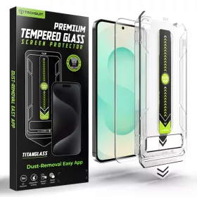  Samsung Galaxy S26 Plus - [Ujjlenyomat-olvasó kompatibilis] TitanGlass CrystalHD - Clear Techsuit üvegfólia