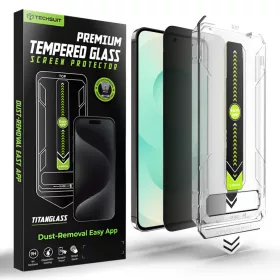   Samsung Galaxy S26 Plus Techsuit - [Ujjlenyomat-olvasó kompatibilis] TitanGlass CrystalHD - Privacy üvegfólia
