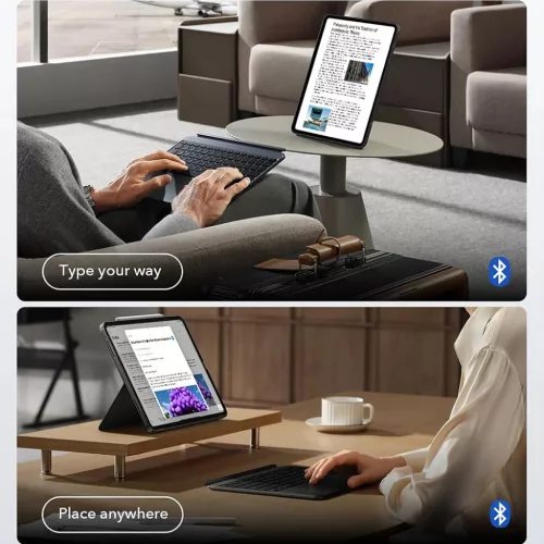 iPad 10 (2022) 10.9 / 11 (2025) Sötétszürke ESR - Shift Billentyűz-4894240275269 3 kép