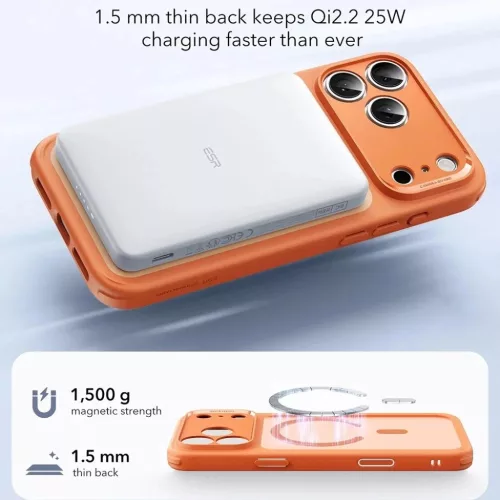 iPhone 17 Pro Frosted Orange ESR Classic Hybrid HaloLock tok-4894240291603 5 kép
