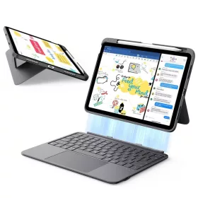   iPad 10 (2022) 10.9 / 11 (2025) Sötétszürke ESR Flex Keyboard Case tok
