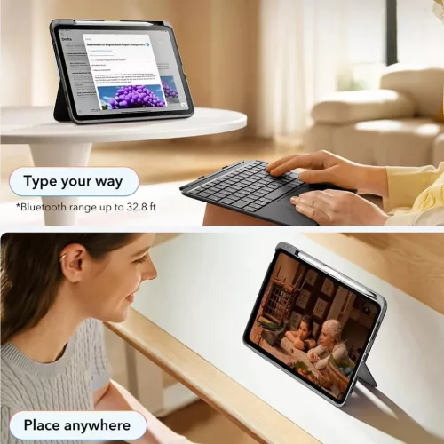 iPad 10 (2022) 10.9 / 11 (2025) Sötétszürke ESR Flex Keyboard Case -4894240274989 2 kép